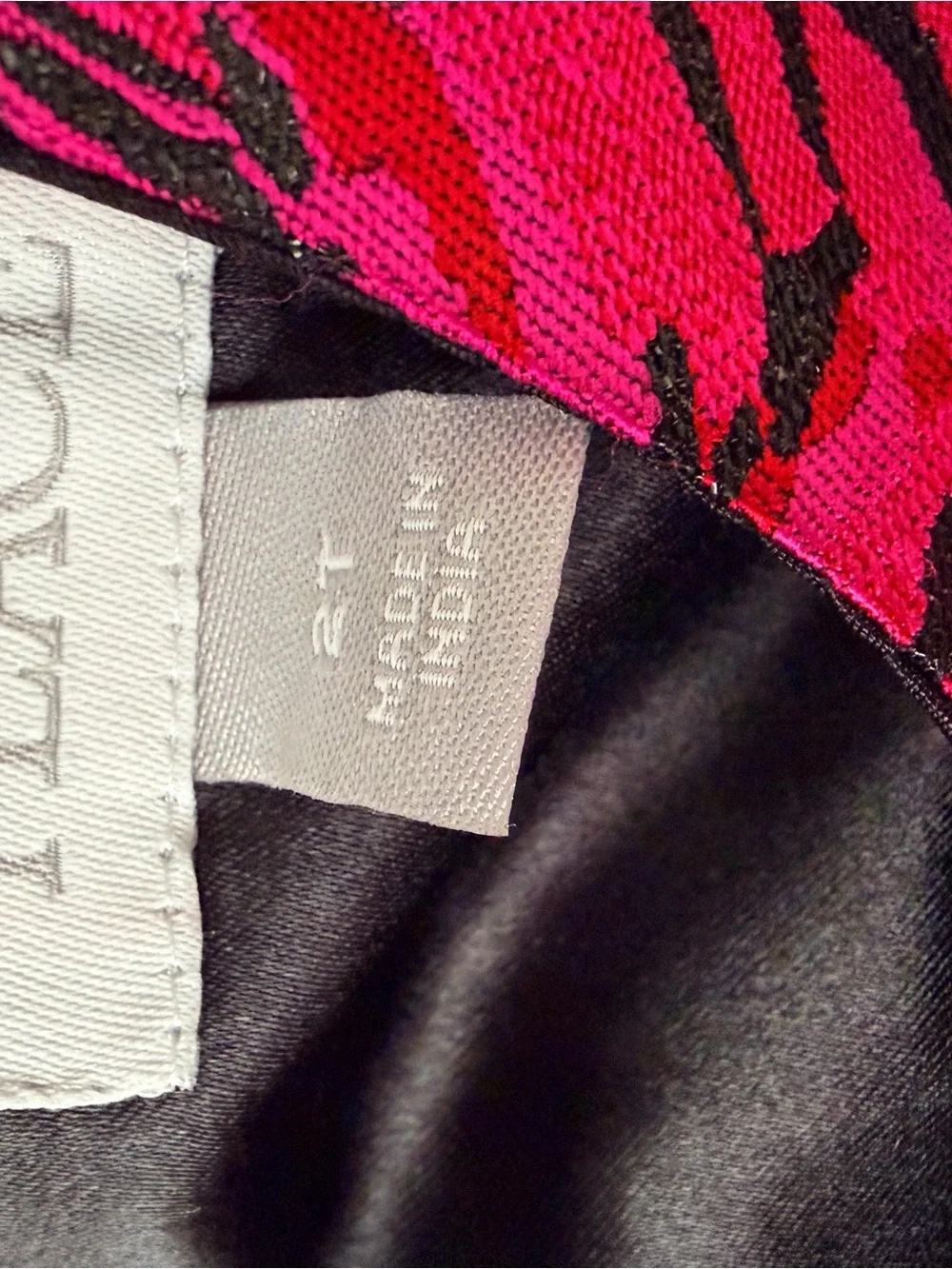 The Children's Place Hot Pink and Black Rose Jacquard Party Dress